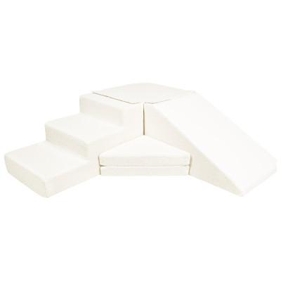Lot de 4 blocs en mousse: toboggan avec escaliers en boucle Lot de 4 blocs en mousse: toboggan avec escaliers en boucle